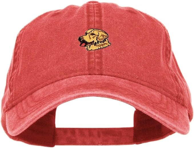 Golden Retriever Embroidered Washed Cap - Red OSFM | Amazon (US)