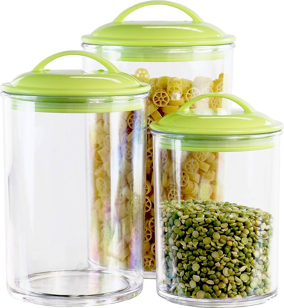 Calypso Basics by Reston Lloyd Acrylic Storage Canisters, Set of 3, Lime | Amazon (US)