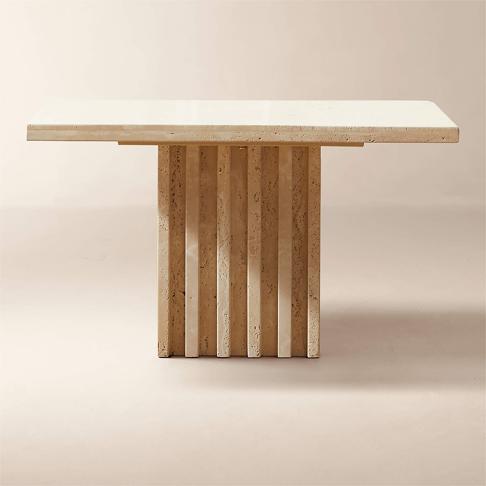 Carve Travertine Small Cocktail Table + Reviews | CB2 | CB2