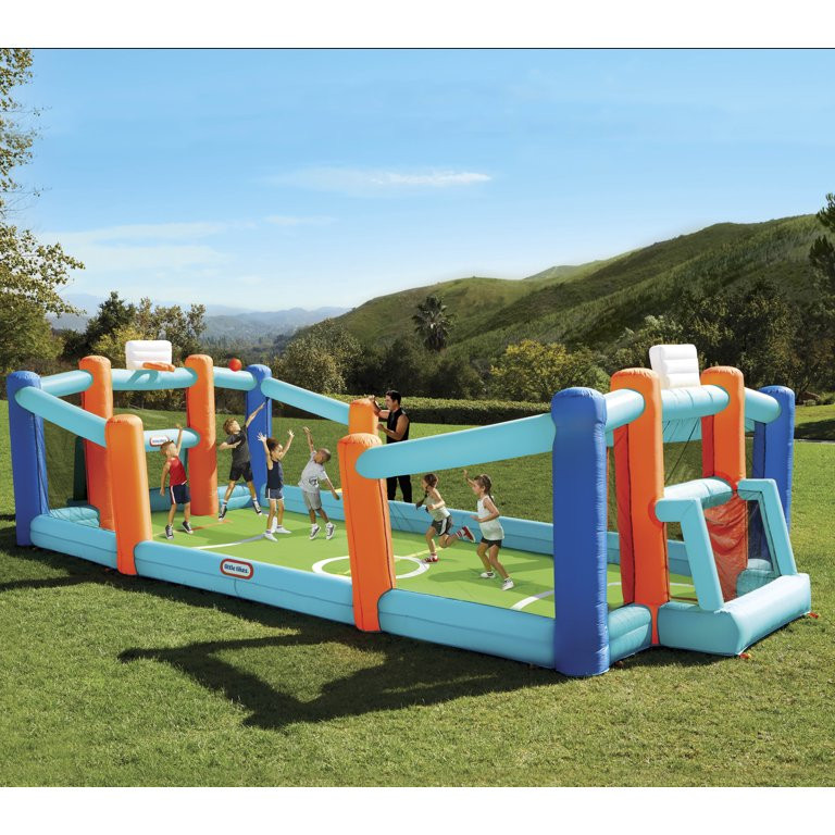 Little Tikes Huge 24' L x 12' W x 7' H Inflatable Sports Bouncer with Backyard Soccer & Basketbal... | Walmart (US)