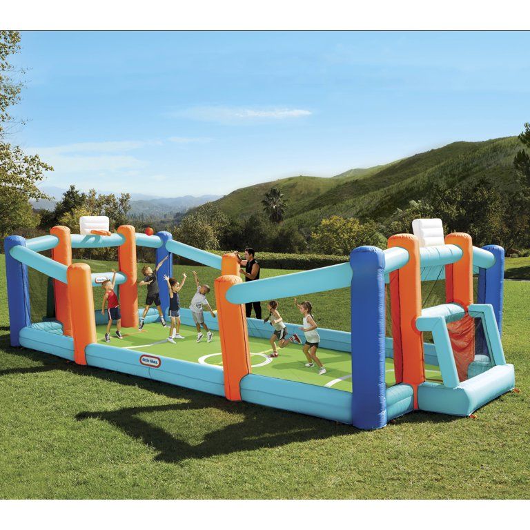 Little Tikes Huge 24' L x 12' W x 7' H Inflatable Sports Bouncer with Backyard Soccer & Basketbal... | Walmart (US)