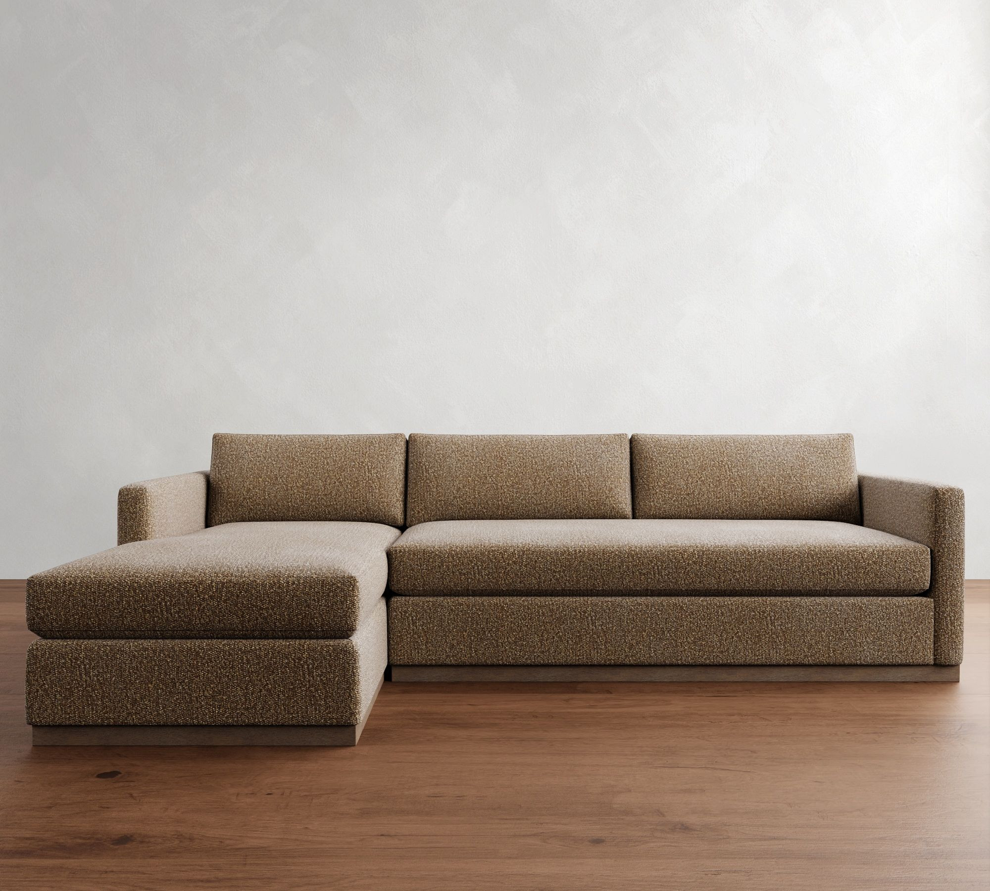 Carmel Slim Arm Wood Base Chaise Sectional (107"&ndash;129") | Pottery Barn (US)