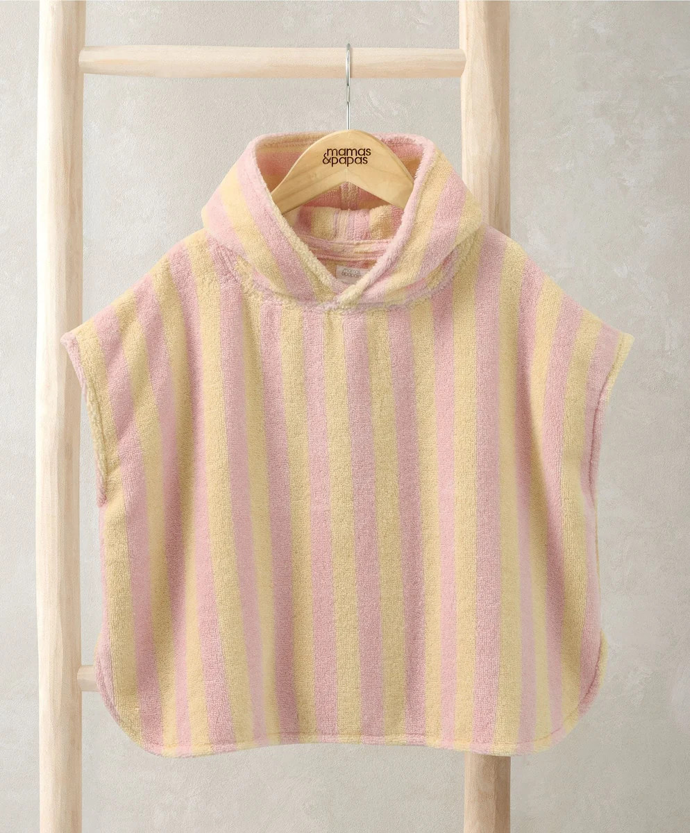 Pink Stripped Poncho Towel | Mamas & Papas