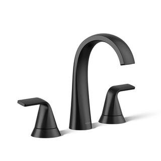 KOHLER Cursiva 8 in. Widespread 2-Handle Bathroom Faucet in Matte Black K-R30579-4D-BL - The Home... | The Home Depot