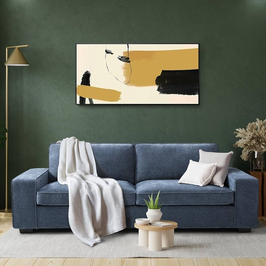 88.58'' Modern Loveseat Sofa for Living Room Couch with Wide Arm,Fabric Chenille Sofa Couches wit... | Amazon (US)