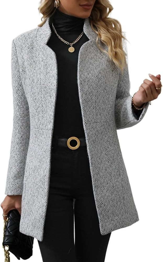 TOOSIS Winter Coats for Women Long Sleeve Open Front Overcoat Casual Outwear | Amazon (US)
