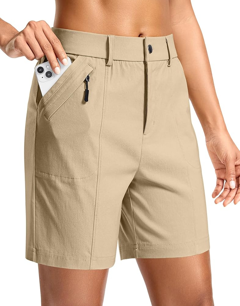 SANTINY Women's 5"/7" Hiking Golf Shorts Quick Dry Stretch Casual Work Shorts with Pockets for Wo... | Amazon (US)