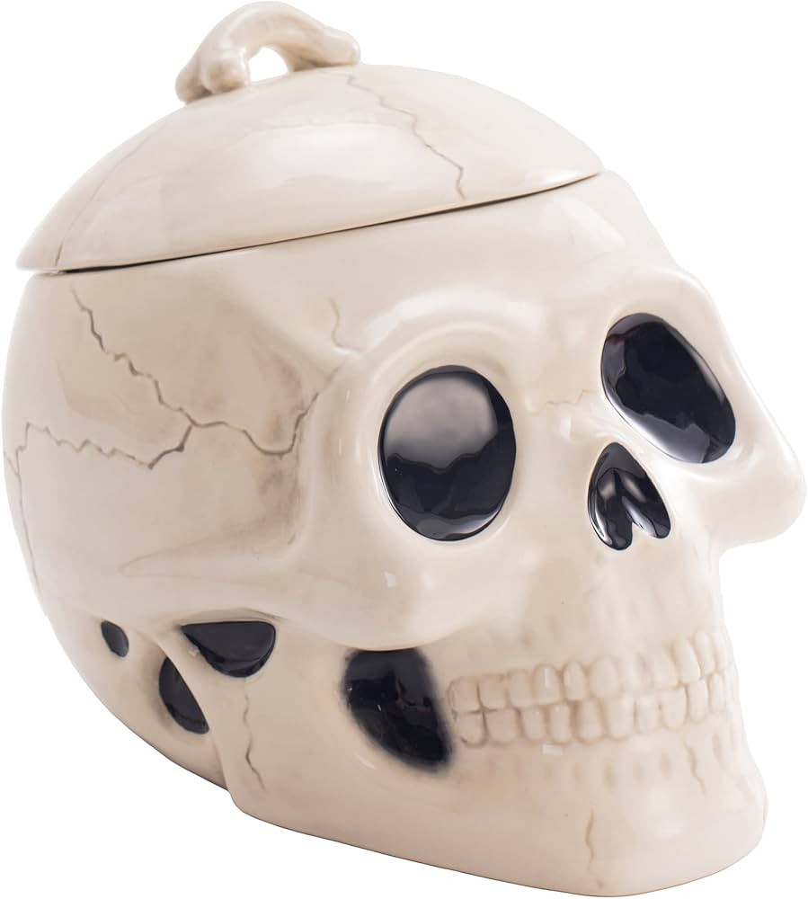 Bico Halloween Skull Air Tight 8.7 inch Ceramic Cookie Jar, Dishwasher Safe | Amazon (US)