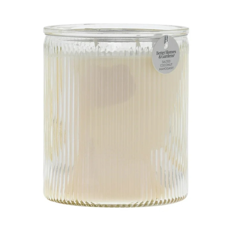 Better Homes & Gardens Salted Coconut and Mahogany Scented 2-Wick 17.1oz Ribbed Jar Candle | Walmart (US)