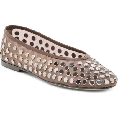 Dolce Vita Calia Stud Flat in Onyx Mesh at Nordstrom, Size 8.5 | Nordstrom