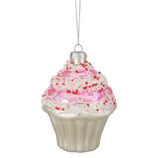 4" Pink & White Cupcake with Sprinkles Glass Ornament | Michaels | Michaels Stores