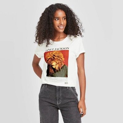 Women's Janet Jackson Short Sleeve Graphic T-Shirt - White | Target