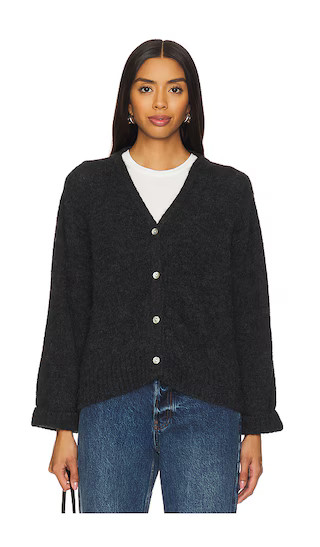 East Button Up Cardigan in Anthracite Chine | Revolve Clothing (Global)