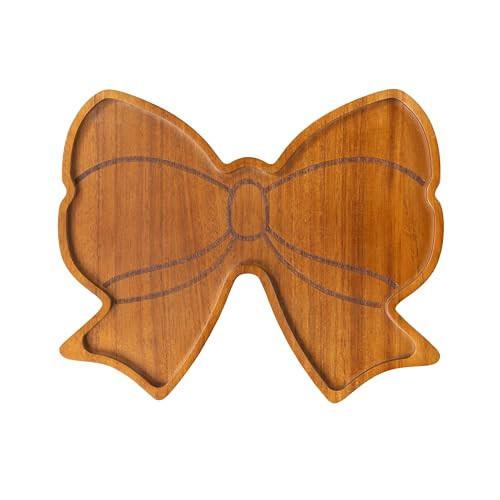 CNEIESD 12.99" W x 10.5" D x 0.78" H Acacia Wood Bow Charcuterie Board – Kitchen Festive Decor | Amazon (US)