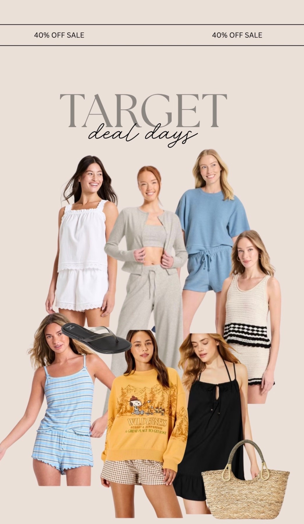 Target deals days 40% off sale ends tmw! 
 
#targetdeals #targetsale #targetfinds #targetstyle #affordablestyle #momstyle #vacationstyle #everydaystyle #strawbags #eurostyle #comfystyle #loungewear #outfitsets #blackdress #outfitsunder50

#LTKSaleAlert #LTKU #LTKPetite