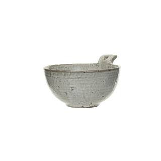 Storied Home 5.5 in. 15.8 fl. oz. Cream Stoneware Serving Bowl with Handle AH3290 - The Home Depo... | The Home Depot