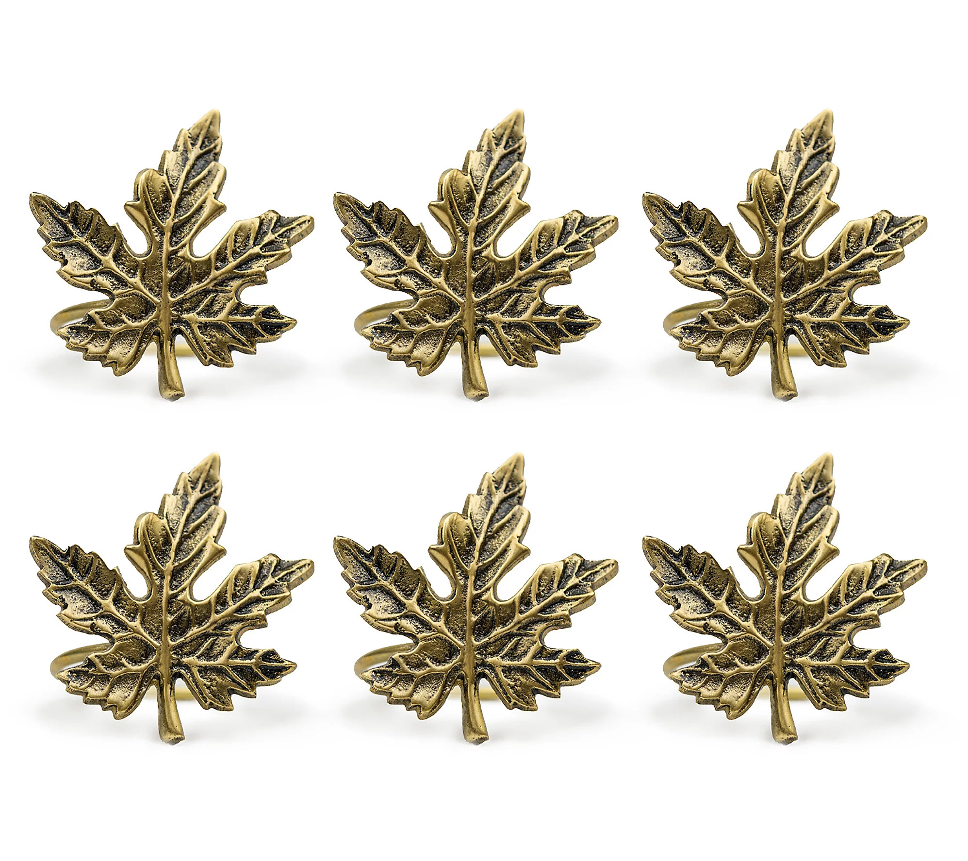 Design Imports Set of 6 Gold Maple Leaf Napkin gs | QVC