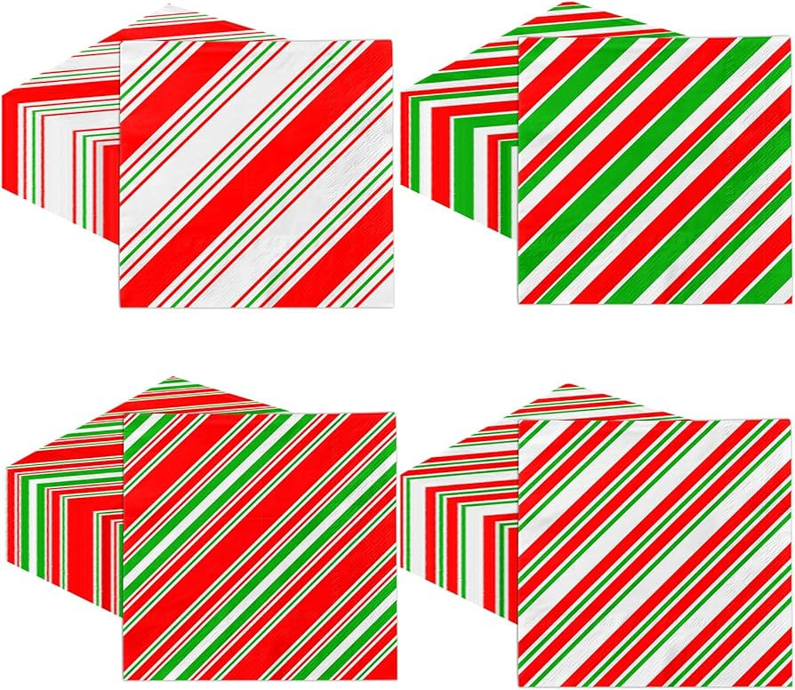 Peppermint Christmas Decorations Napkins, 40Pcs Peppermint Napkins Disposable Peppermint Paper Co... | Amazon (US)