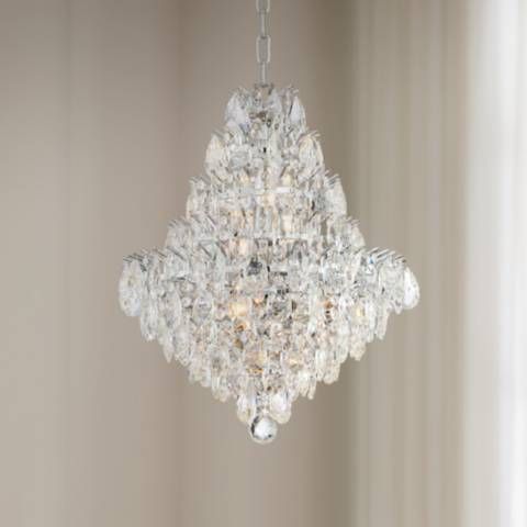 Valentina 16 1/2" Wide Chrome and Crysta 10-Light Chandelier - #71V01 | Lamps Plus | Lamps Plus