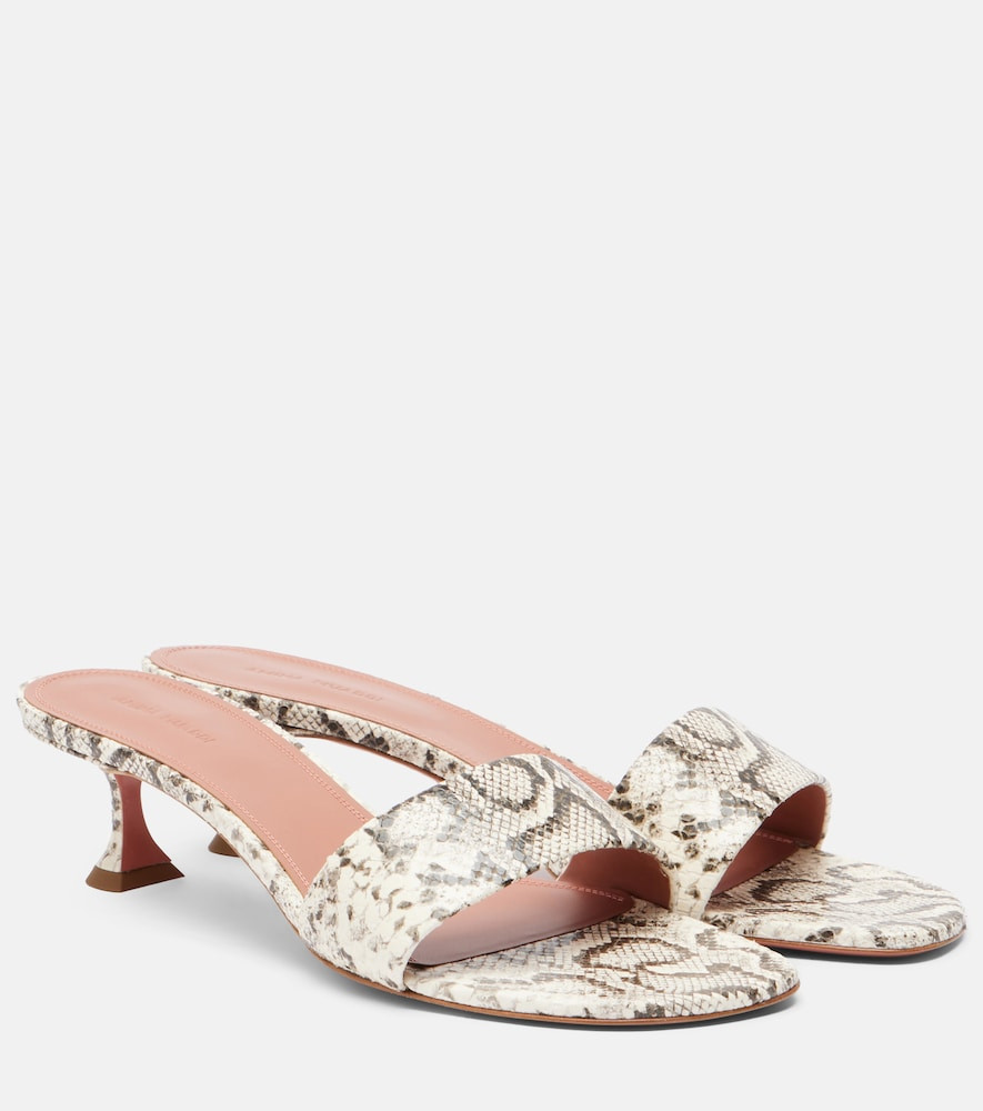 Amina Muaddi Andreea snake-print leather mules | Mytheresa (US/CA)