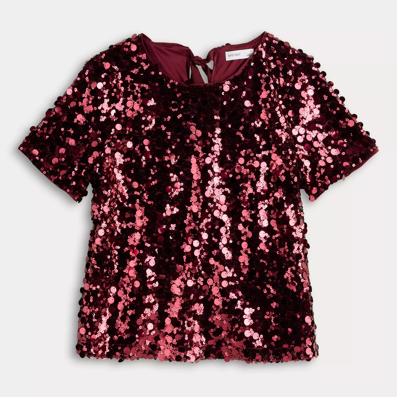 Women's Nine West Short Sleeve Sequin Party Top | Kohl's