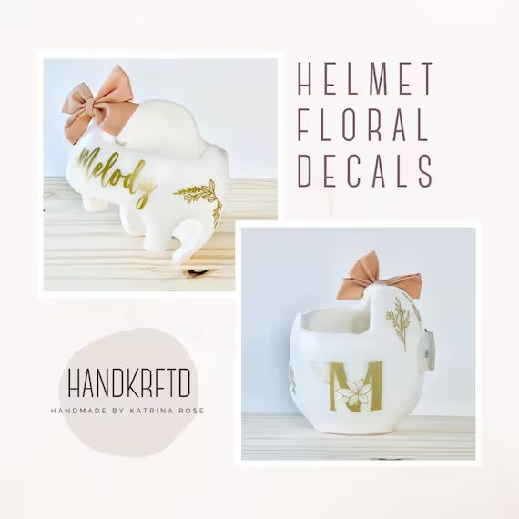 Cranial Helmet Floral Decals - Etsy | Etsy (US)