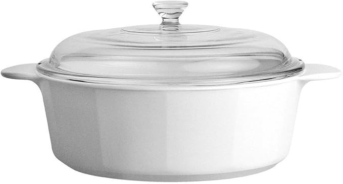 CorningWare Glass-Ceramic Pyroceram Round Classic Casserole, 2.4 Quart / 2.25 Liter Cooking Pot w... | Amazon (US)