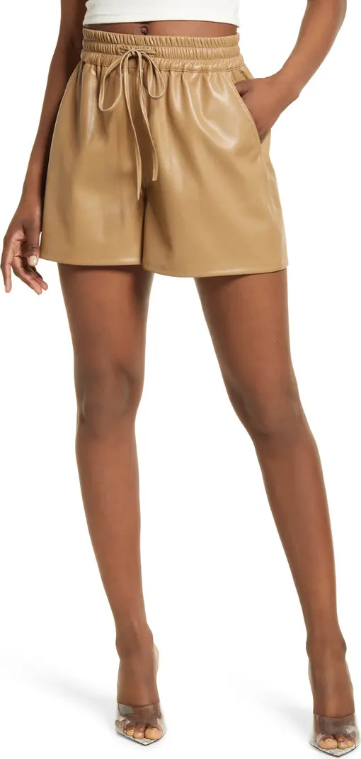 Good American Better Than Faux Leather Drawstring Shorts | Nordstrom | Nordstrom