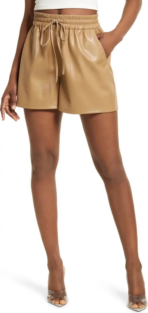 Good American Better Than Faux Leather Drawstring Shorts | Nordstrom | Nordstrom