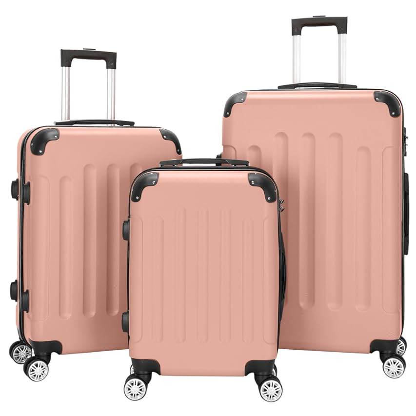 COOLIFE Luggage Suitcase Piece Set Carry On ABS+PC Spinner Trolley with pocket Compartmnet Weekend B | Amazon (US)