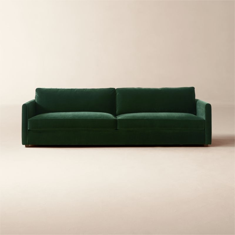 Malea 100" Green Velvet Sofa | CB2 | CB2