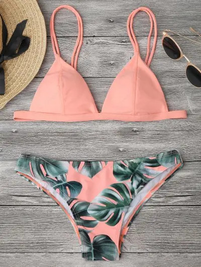 Palm Leaf Print Cami Bikini | ZAFUL (Global)