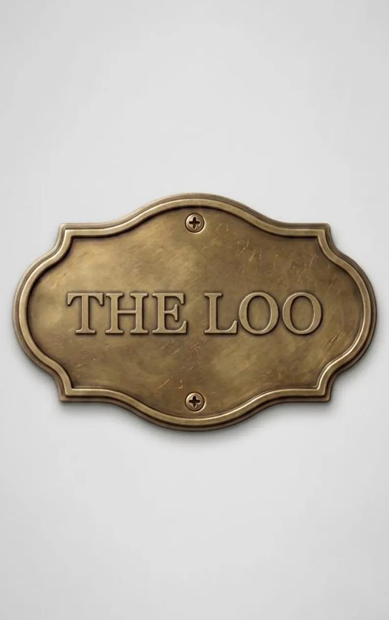 Vintage Brass "The Loo" Bathroom Door Plaque, Antique British Pub Style Sign | Etsy (Global)