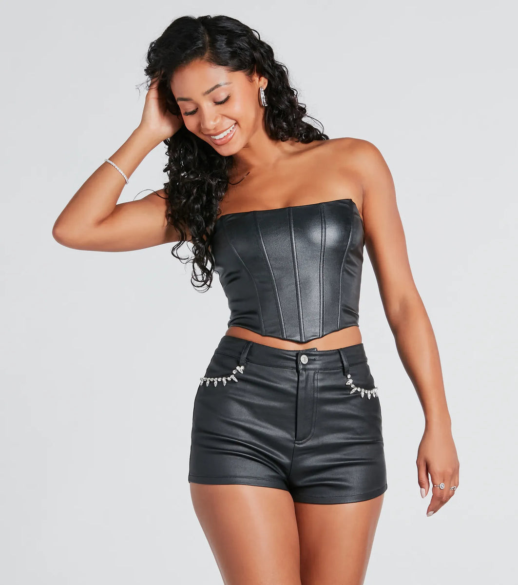 Popular Demand Faux Leather Corset Top | Windsor Stores
