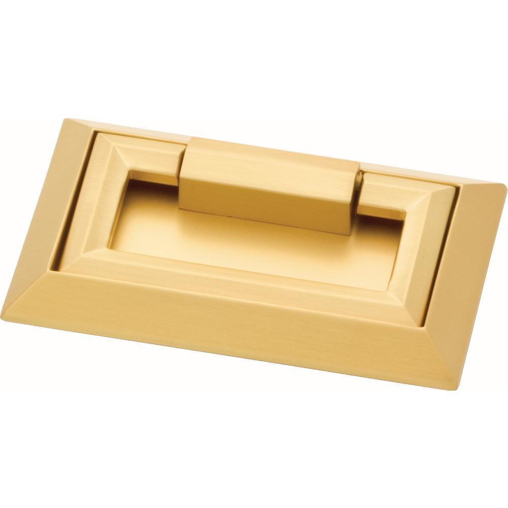External Campaign 3 in. (76mm) Center-to-Center Brushed Brass Drawer Pull | The Home Depot