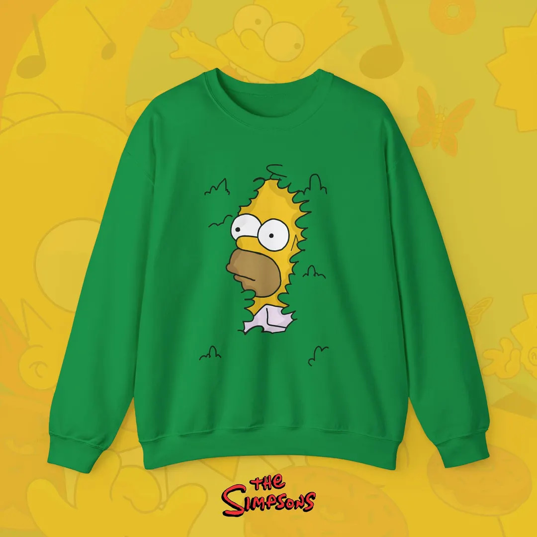 The Simpsons Sweatshirt, Homer Simpson in the Bushes Shirt, Funny Homer Pullover, Cartoon Sweatsh... | Etsy (US)