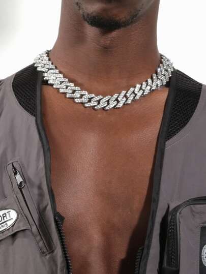 Men Rhinestone Decor Chain Necklace | SHEIN