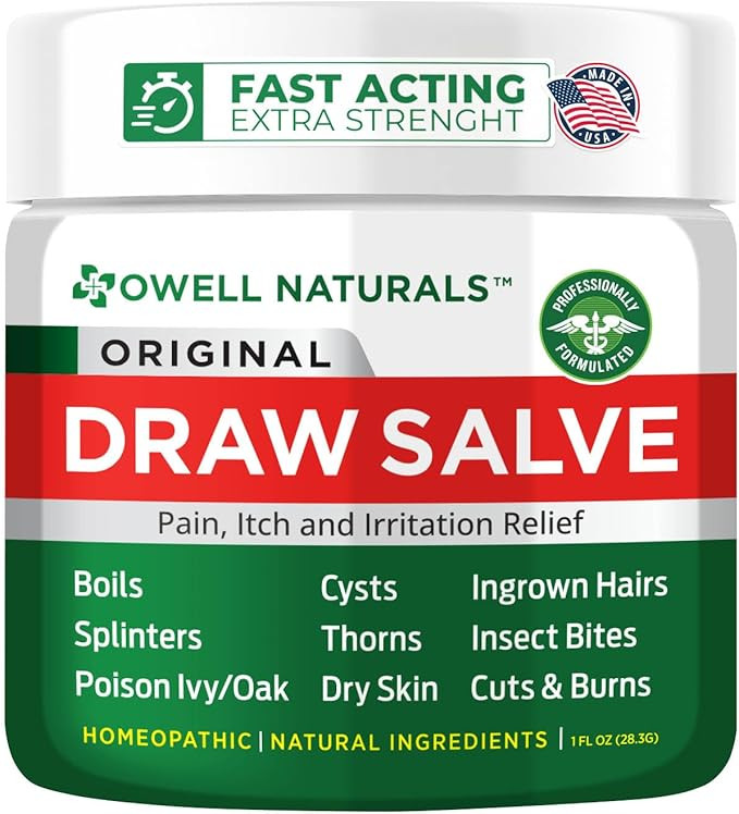 OWELL Naturals Drawing Salve Ointment 1oz, ingrown Hair, Boil, Splinter Remover, Bug Spider Bites... | Amazon (US)