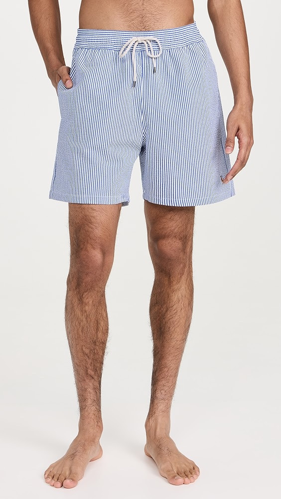 Traveler Seersucker Swim Trunks 6" | Shopbop