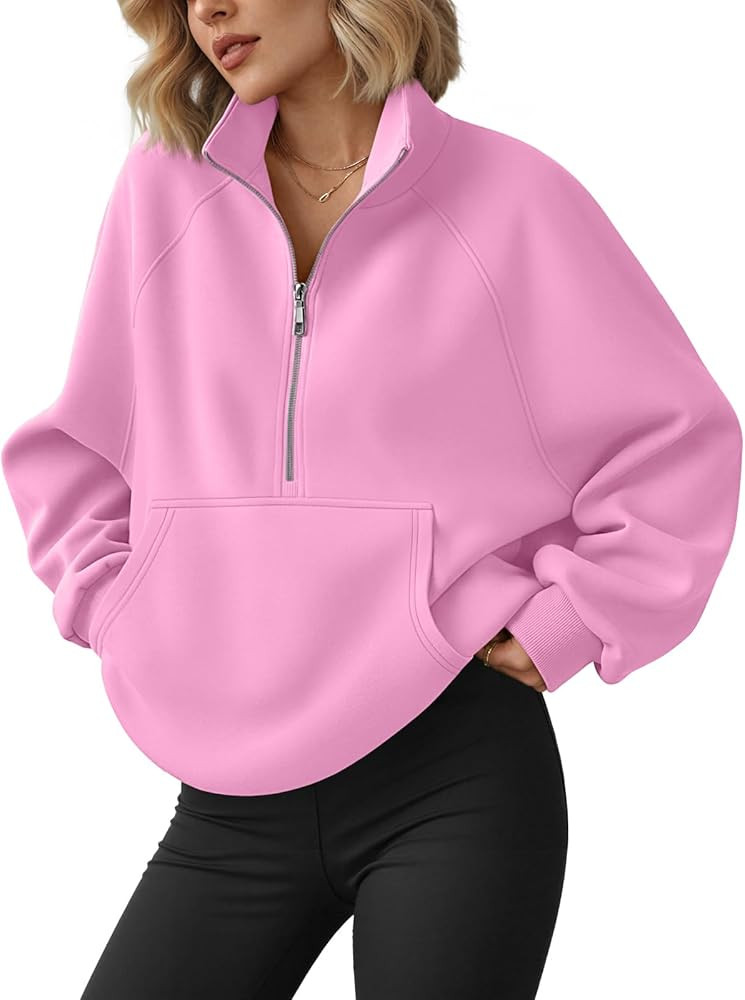 WYNNQUE Womens Sweatshirts Hoodies 2025 Fall Fashion Clothes Half Zip Pullover Cropped Fleece Swe... | Amazon (US)