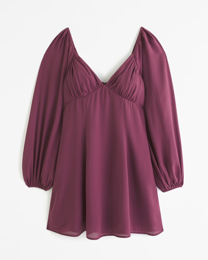 Women's Flowy V-Neck Mini Dress | Women's Dresses & Jumpsuits | Abercrombie.com | Abercrombie & Fitch (US)