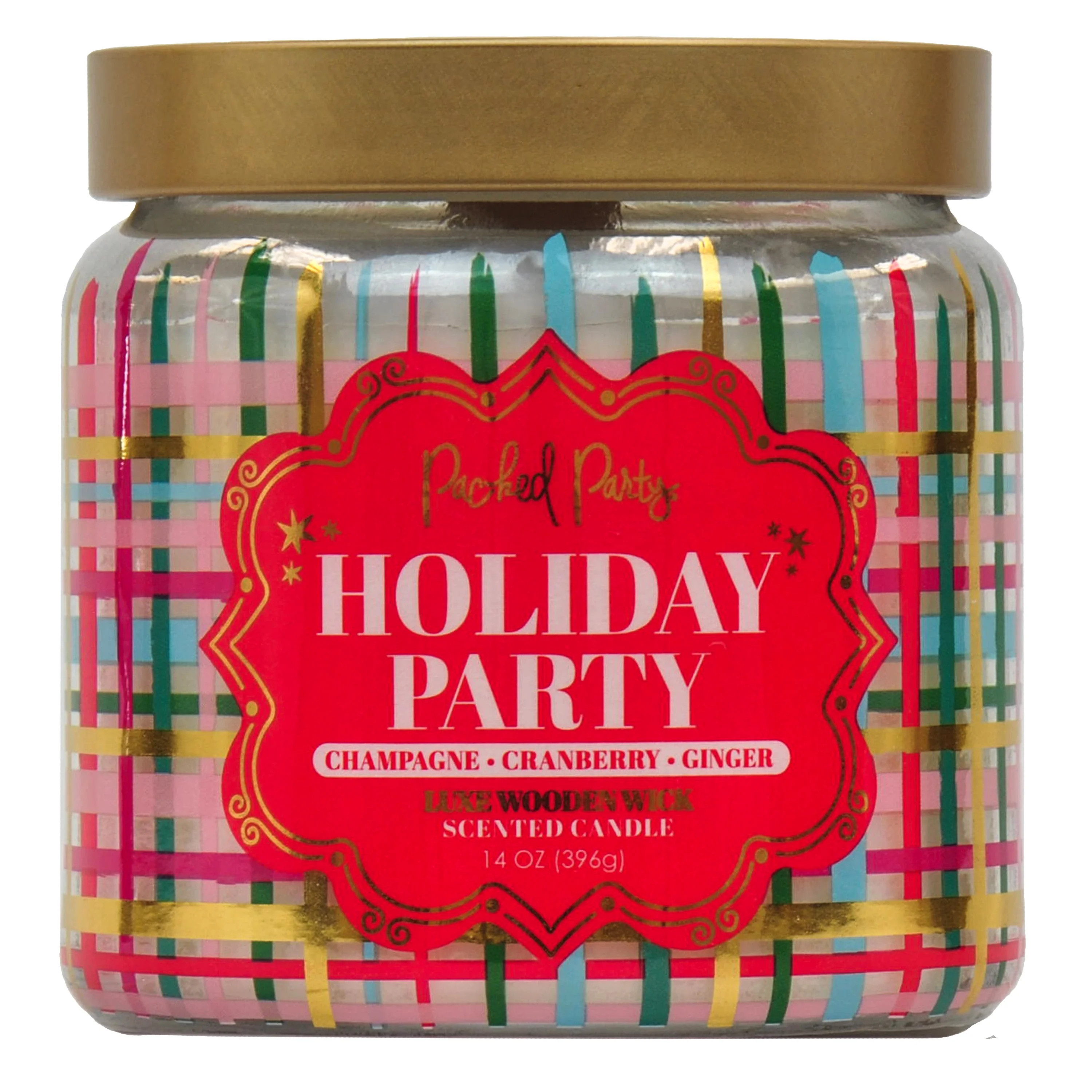 Packed Party Holiday Party Wrapped Candle with Wood Wick, 14-Ounce - Walmart.com | Walmart (US)