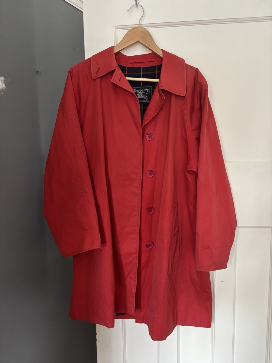 Vintage Burberry Red trench Coat/Mac | eBay UK