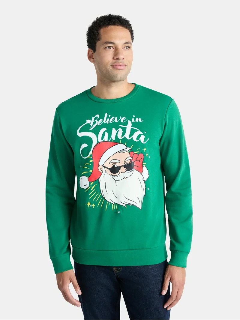 Men's Christmas Light Up Graphic Sweatshirt from Holiday Time, Sizes XS-3XL | Walmart (US)
