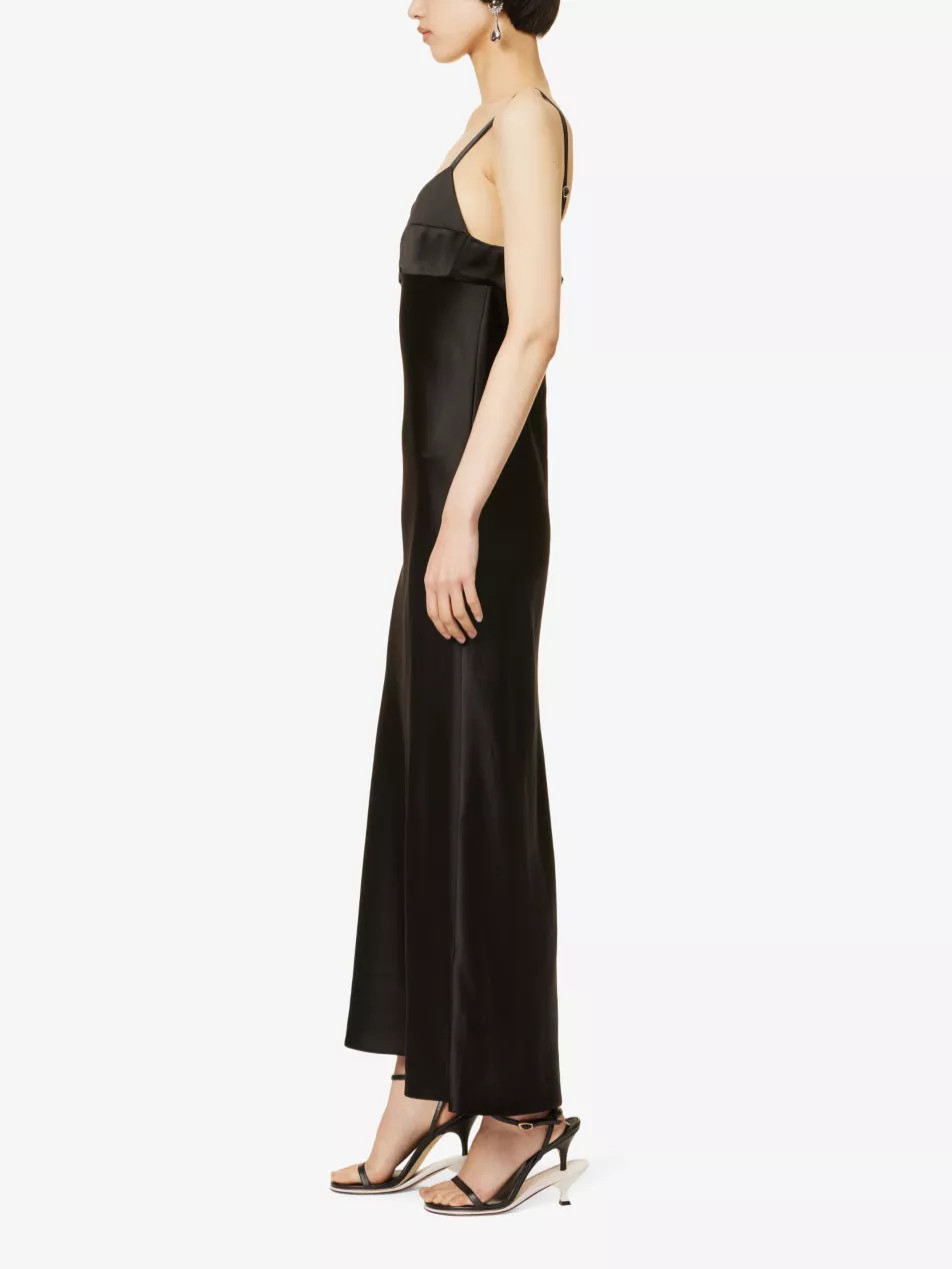Joely V-neck high-slit satin maxi dress | Selfridges