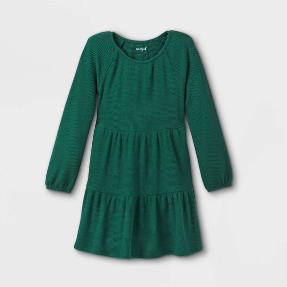 Girls' Long Sleeve Cozy Tiered Dress - Cat & Jack™ | Target