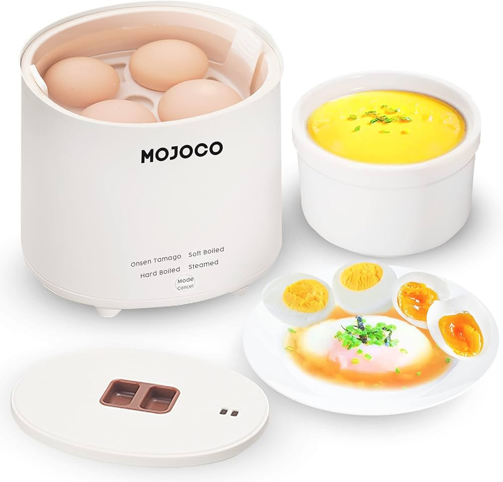 Mojoco Olla rápida para huevos – Mini olla para huevos al vapor, duros, cocidos suaves y Onsen... | Amazon (US)