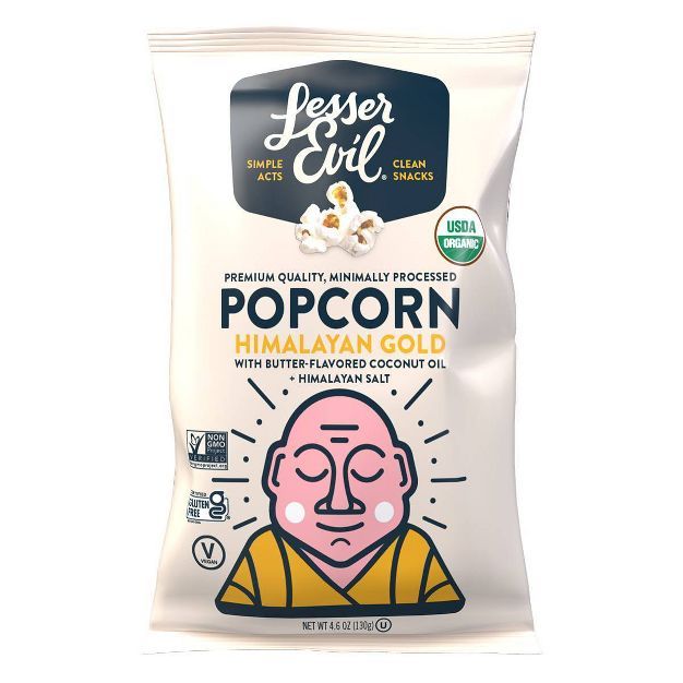 LesserEvil Organic Popcorn Himalyan Gold -  4.6oz | Target