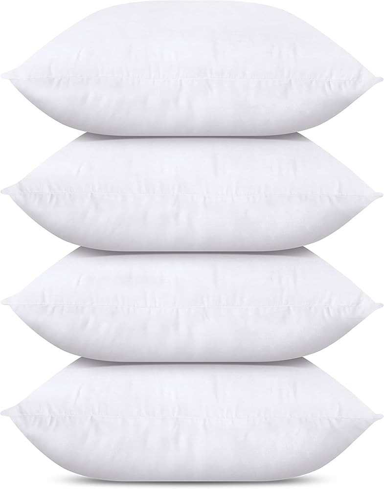 Utopia Bedding Throw Pillows (Set of 4, White), 22 x 22 Inches Pillows for Sofa, Bed and Couch De... | Amazon (US)