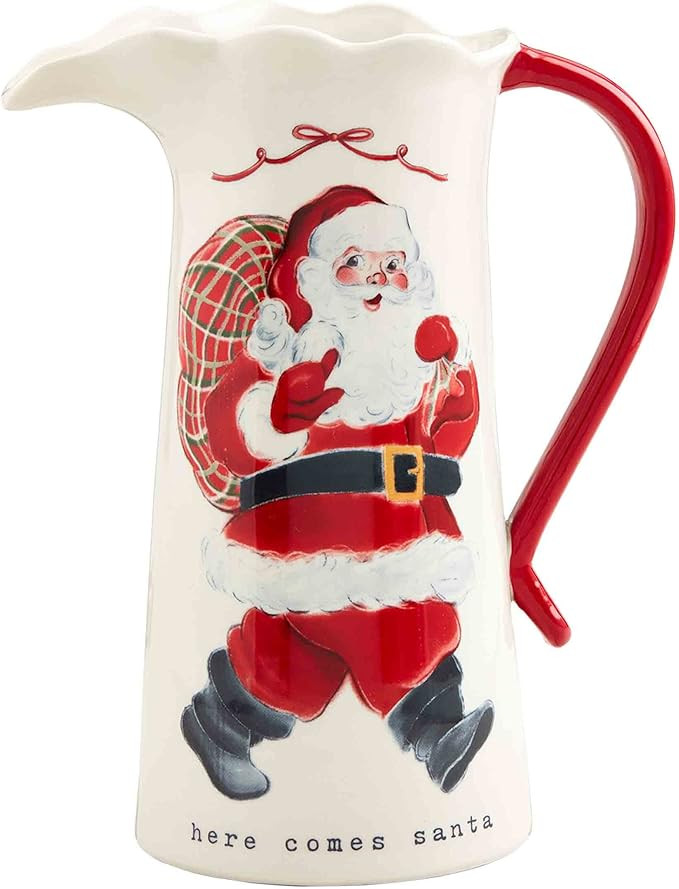 Mud Pie Vintage Santa Pitcher, 41 oz, Red | Amazon (US)